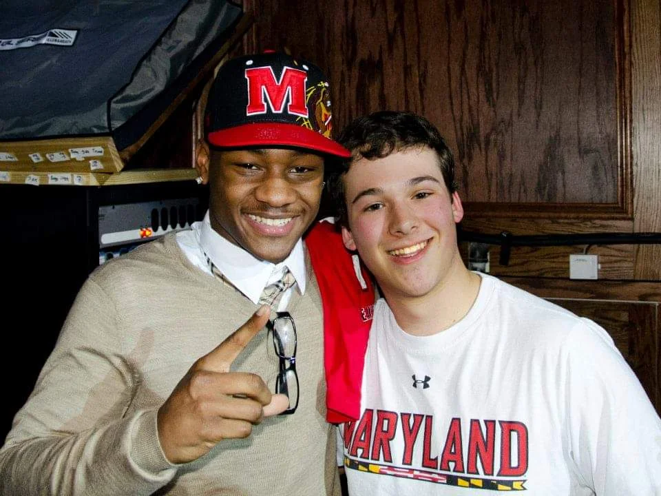 Stefon Diggs wearing Maryland Terrapins cap during college years at University of Maryland