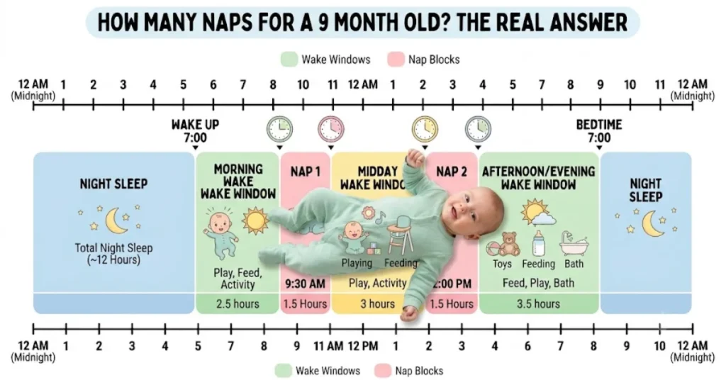how many naps for 9 month old