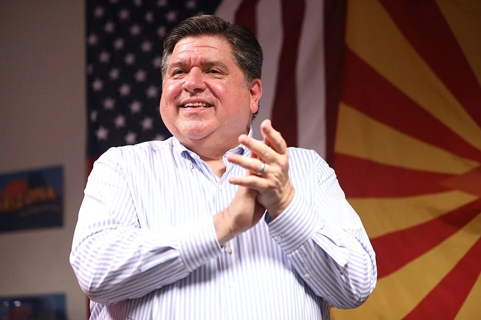 Illinois Governor J.B. Pritzker at a 2024 campaign event