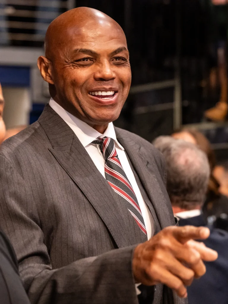 Charles Barkley in suit during TNT broadcasting career