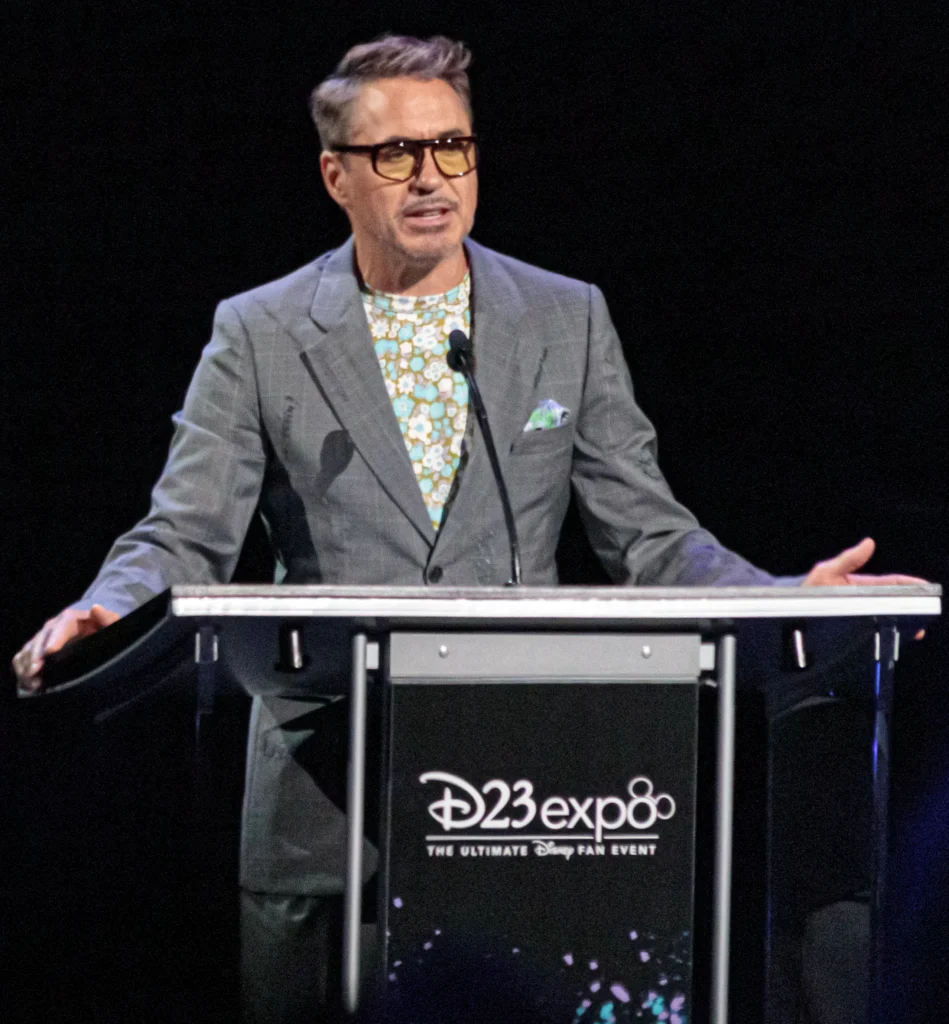 Robert Downey Jr speaking at D23 Expo