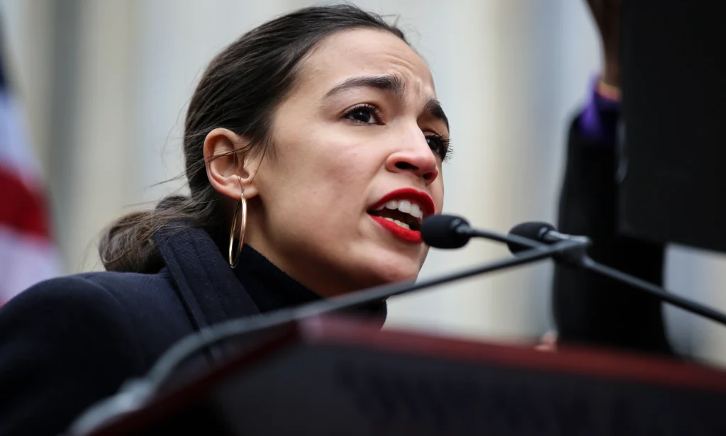 Alexandria Ocasio-Cortez speaking at congressional hearing