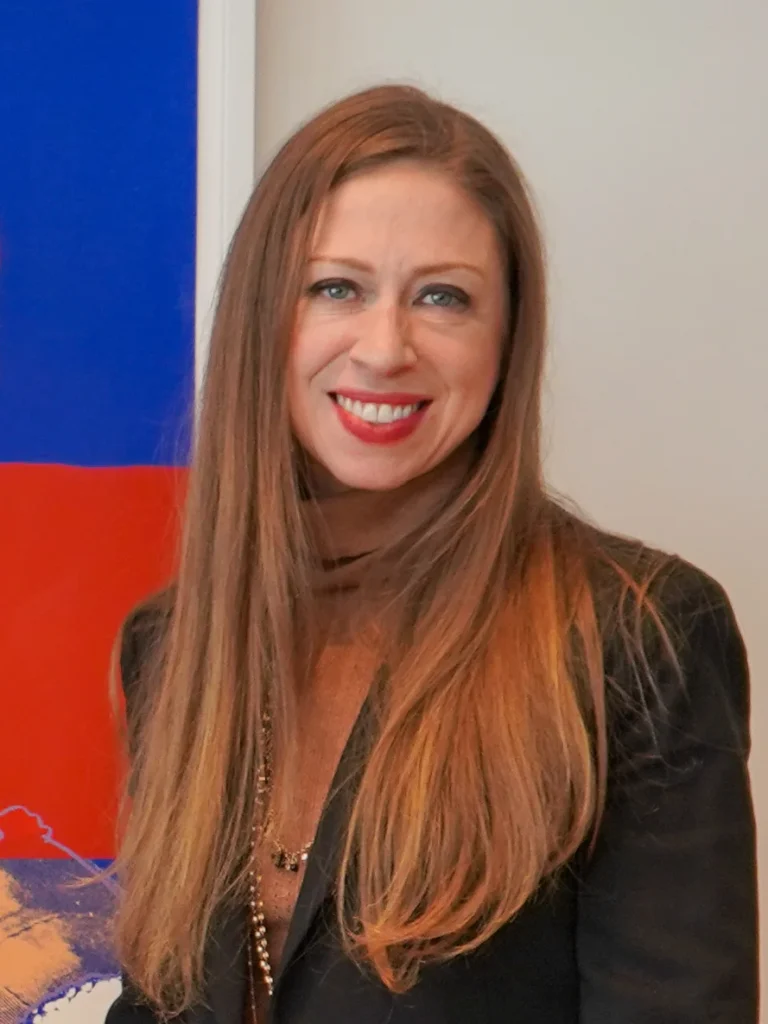 Chelsea Clinton speaking at event in 2026