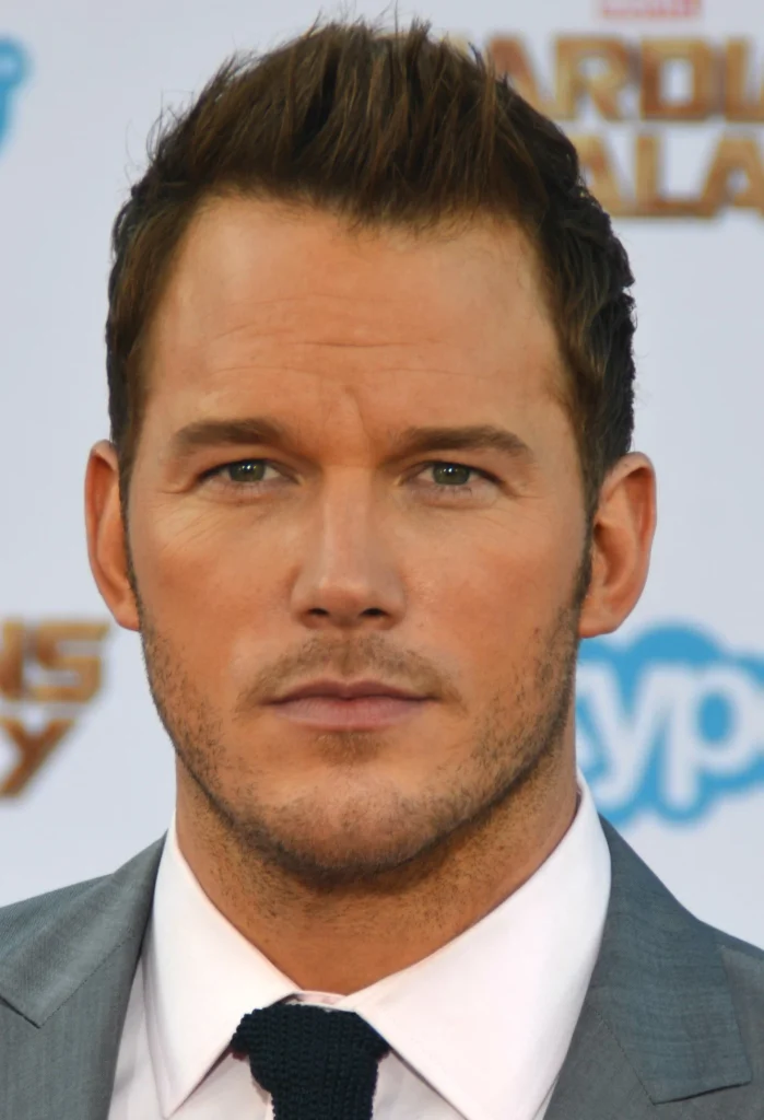 Chris Pratt in suit at movie premiere red carpet event