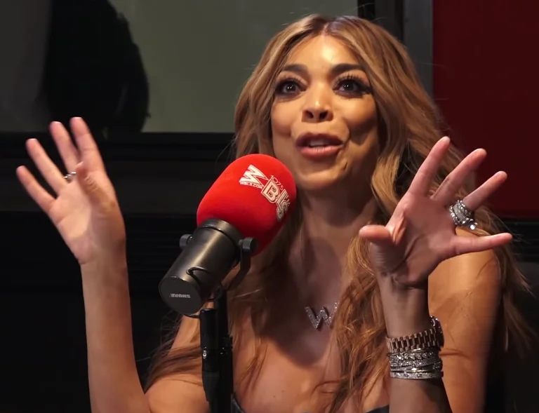 Wendy Williams gesturing during a WBLS radio interview