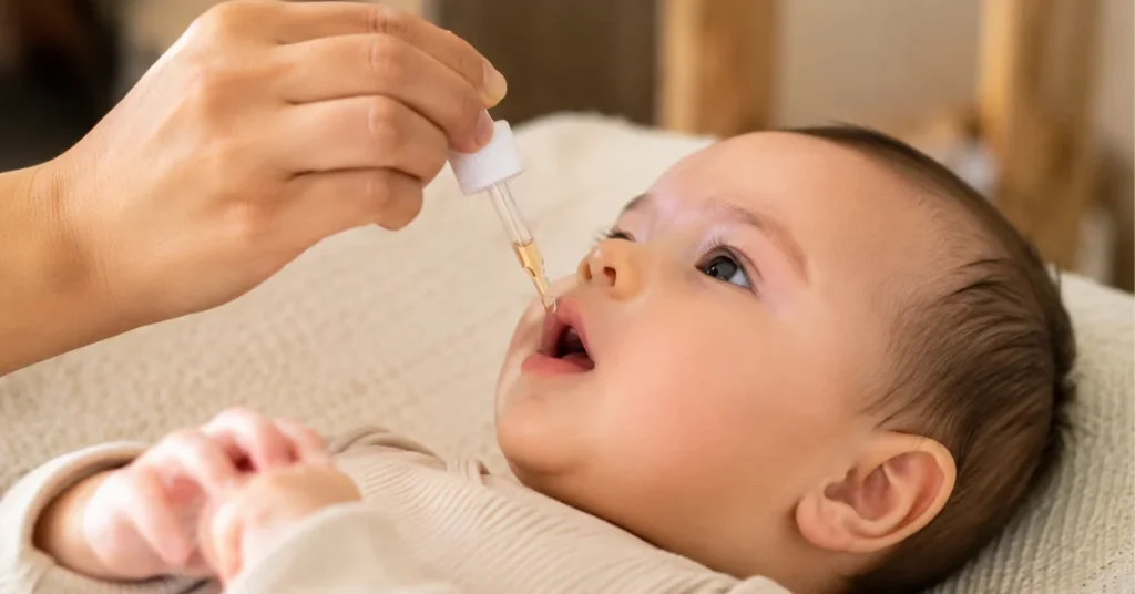 What to feed 9 month old baby — daily vitamin D drops for infants