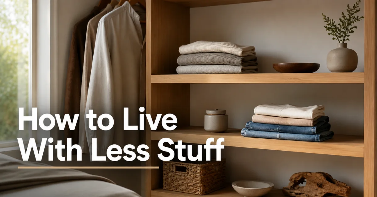 How to live with less stuff — minimalist folded closet shelf
