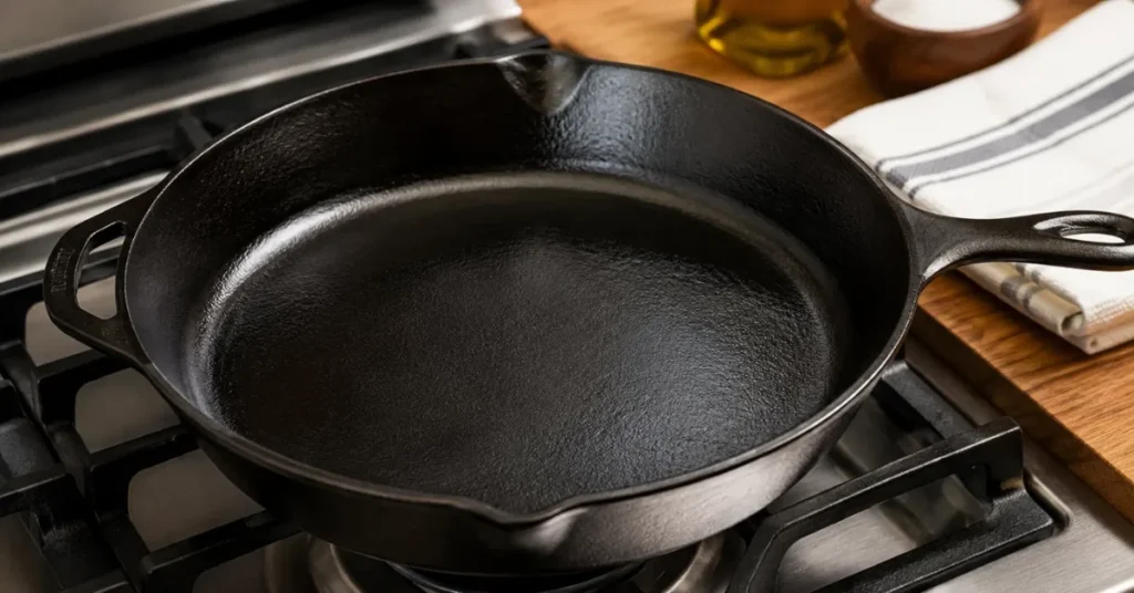 Finished results after learning how to season iron cast skillet