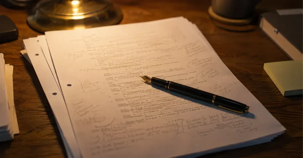 Mindhunter season 3 script pages in development with pen