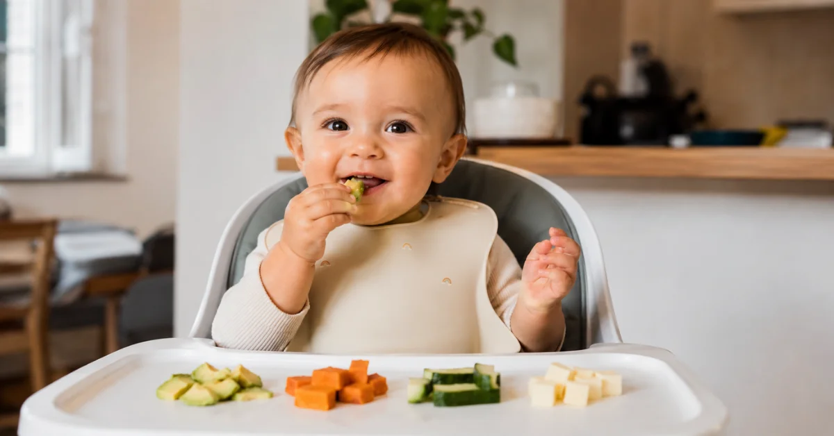 What to feed 9 month old baby — avocado, sweet potato, cucumber, cheese finger foods