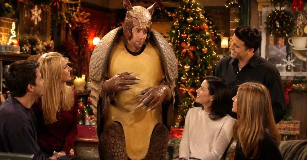 Friends Christmas episodes: Ross in the Holiday Armadillo costume