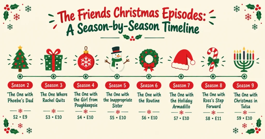 Friends Christmas episodes timeline, Season 2 through Season 9