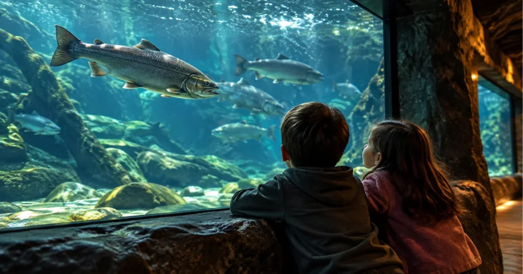 What to do in Seattle with kids: watching salmon at the fish ladder